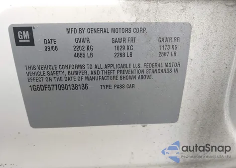 2009 Cadillac Cts Standard из США, поврежденный, VIN 1G6DF577090138136